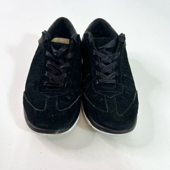 UGG Shoes Womens 7 Black Victoria Suede Satin Lace Up Casual Sneaker - Picture 6 of 9